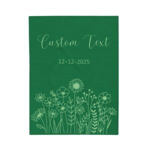 Custom Floral Velveteen Plush Blanket with Personalization